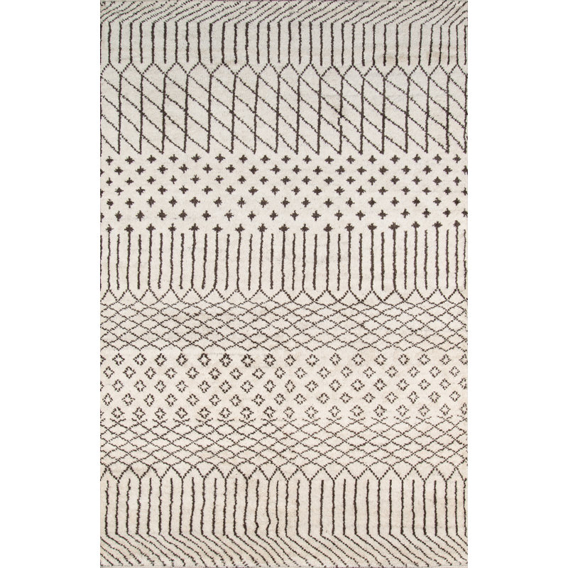 Atlas Wool Southwestern Area Rug in Cream, Rectangle 9'6" x 13'6"