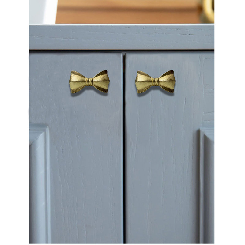 2.25" Width Brass Bow Tie Knobs