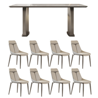Modern light luxury rectangular dining table set