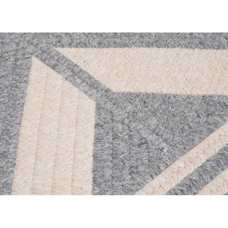 Tapis gris réversible en mélange de laine Drubin, Rectangle 5 pi x 8 pi