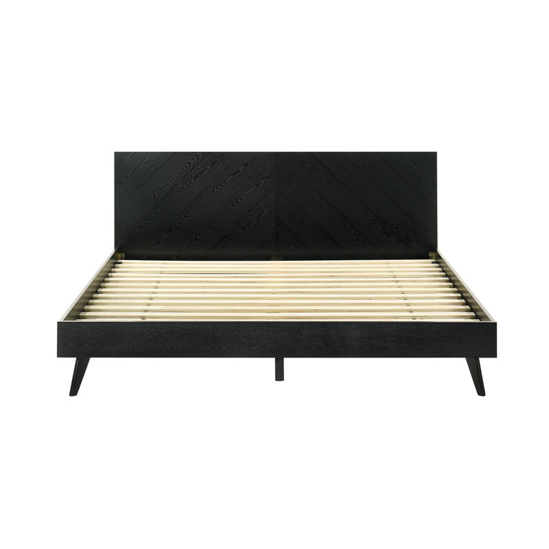 Branon Platform Bed Frame in Wood with Black Finish, King