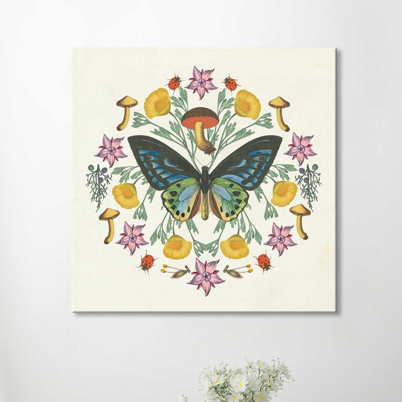 « papillon mandala iv », impression, H 24 po x l 24 po x P 1,5 po, Toile tendue