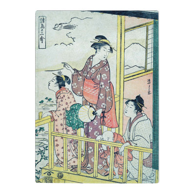 Tempered Glass Admiring the View by Chobunsai Eishi Chopping Board