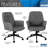 Gray Modern Upholstered Tufted Office Chair, With Arms