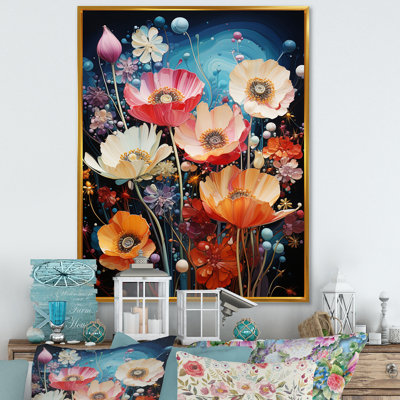 Fleurs sauvages en fleurs sur toile