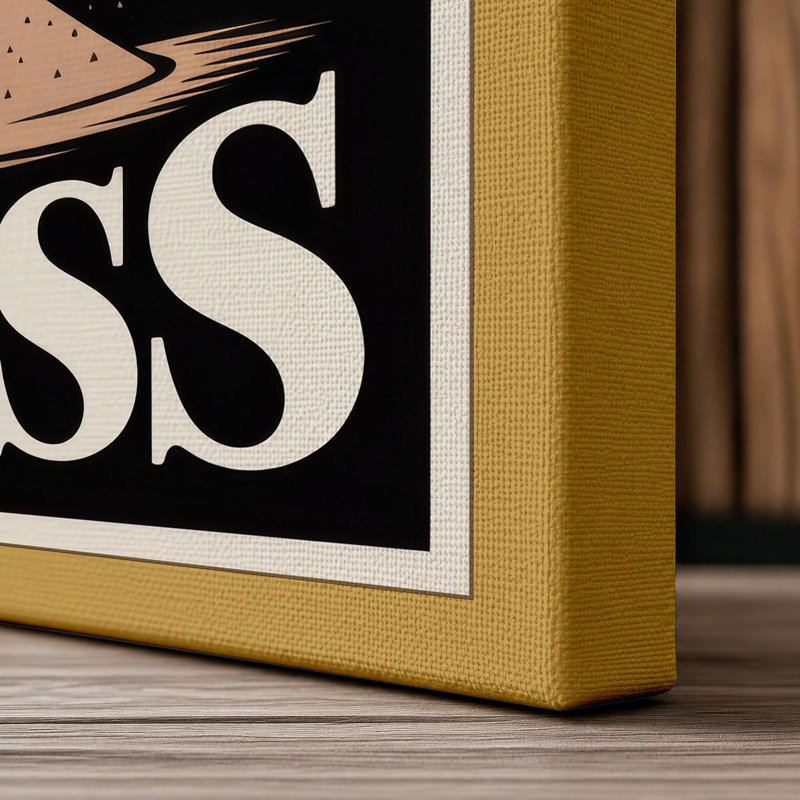 Fearless Typography - Wrapped Canvas, 18x12 - 45.7 x 30.5 cm, Ochre Border