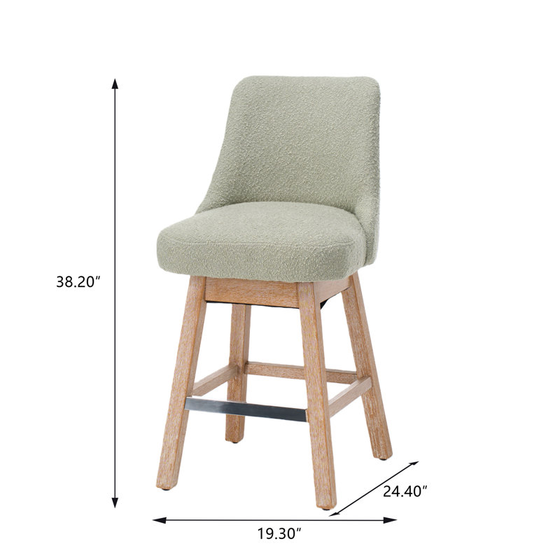 Ensemble de 2 tabourets pivotants 360 °, Vert, Vert