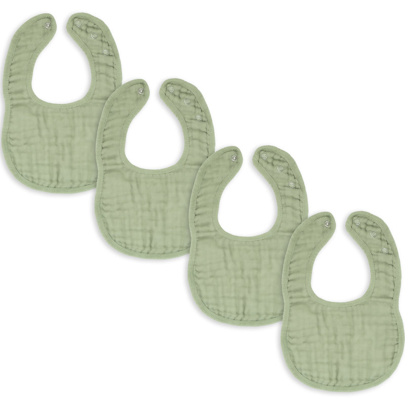 Comfy Cubs Muslin Bibs for Babies - Feeding, Drool and Teething Bib with Adjustable Snaps, Sage