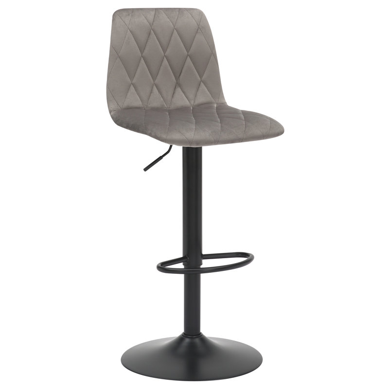 Adelaid Swivel Upholstered Adjustable Height Counter Stool with Metal Frame, Grey