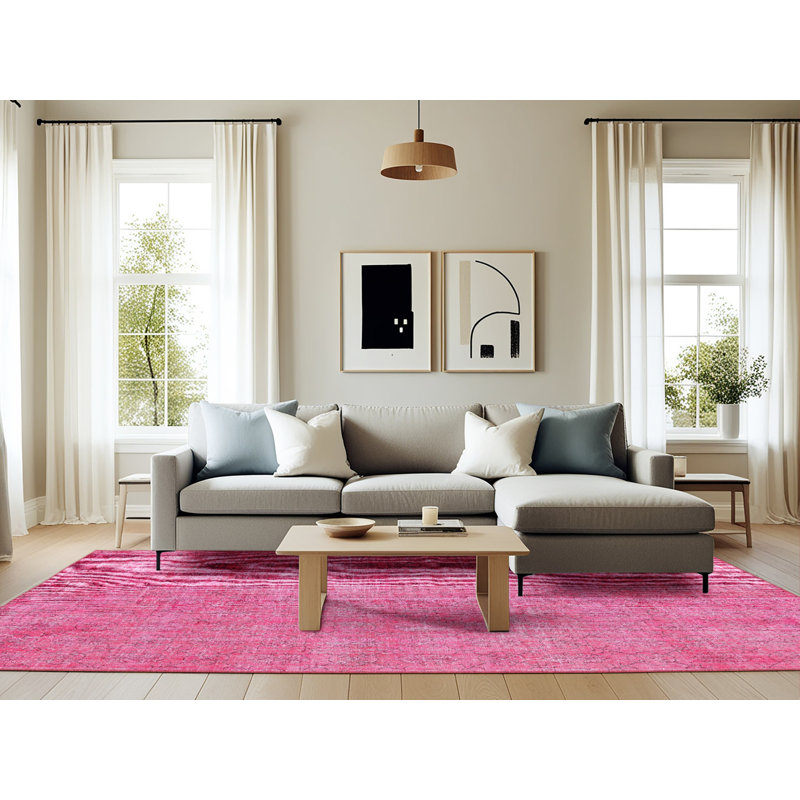 Tapis traditionnel rose, Rectangle 6 pi x 9 pi