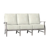 Croquet 75.75" Wide Outdoor Teak Patio Sofa with Cushions