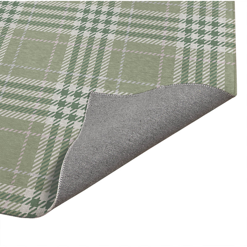 Diano Plaid Kitchen Mat, Rectangle 3' x 5', Green