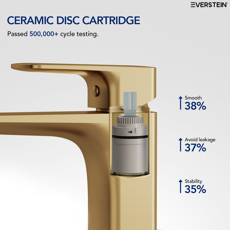 Single Hole Vessel Bathroom Faucet, Single Handle Vessel Bathroom Sink Faucet with Drain Assembly, Brushed Gold