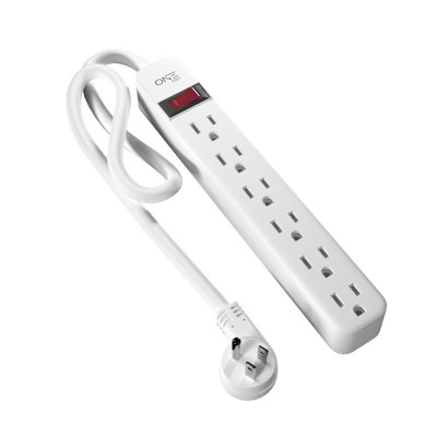 Promounts ONE Products 6 Outlet Power Strip with 2 Foot Extension Cord