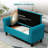 50" Storage Ottoman, Bedroom Bench with Wood Legs , Teal-124533135