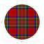 Christmas Tartan Red Vegan Leather Round Pebble Placemat-1720614205