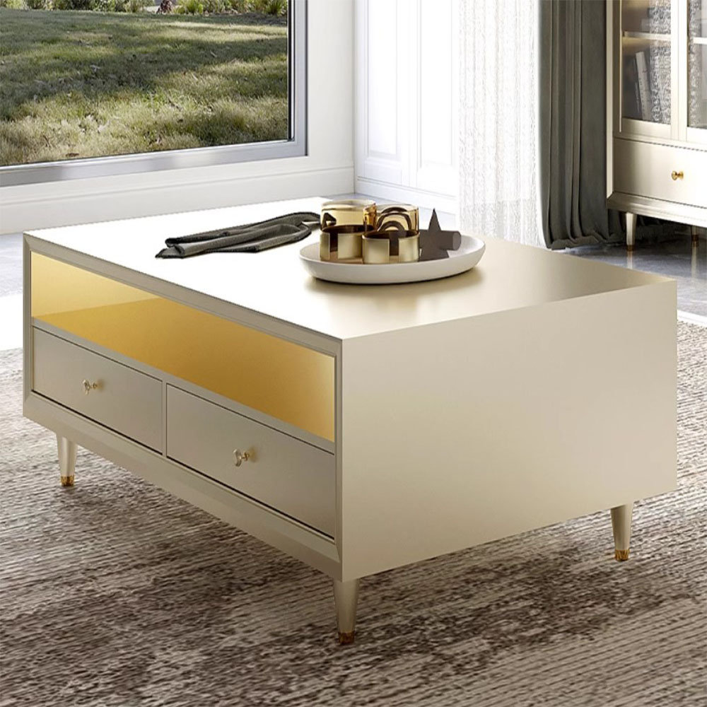 Aurora Craft Modern Light Luxury Small Coffee Table Solid Wood Coffee ...