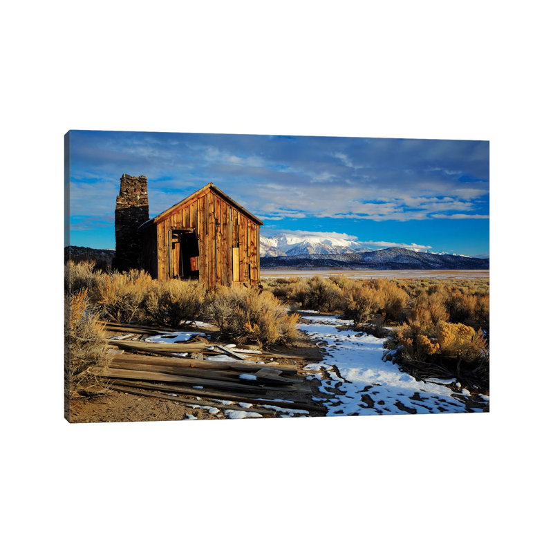 Usa, California. Ruins Of Cowboy'S Cabin In Adobe Valley. 1 Piece Wrapped Canvas Painting, 20.32 cm H x 30.48 cm W