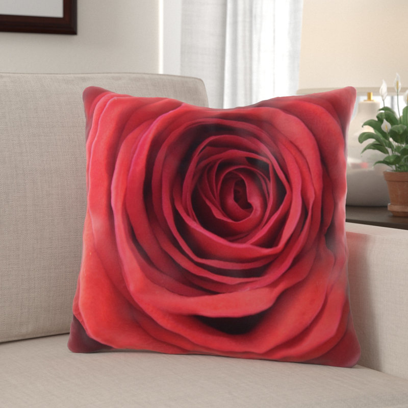 Housse et insert de coussin carré Dierks Rose, Microsuède, Intérieur