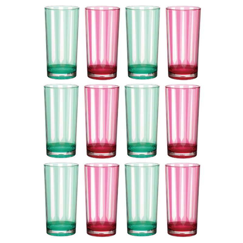 Acrylic Drinking Glasses With Striped Motifs
