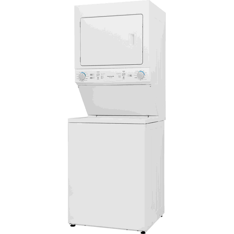 White Electric Stacked Washer and Dryer Combo