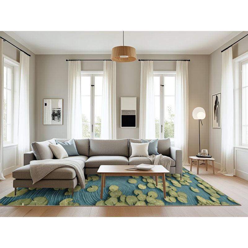 Machine Washable Nature Brown Area Rug, Rectangle 6' x 9'