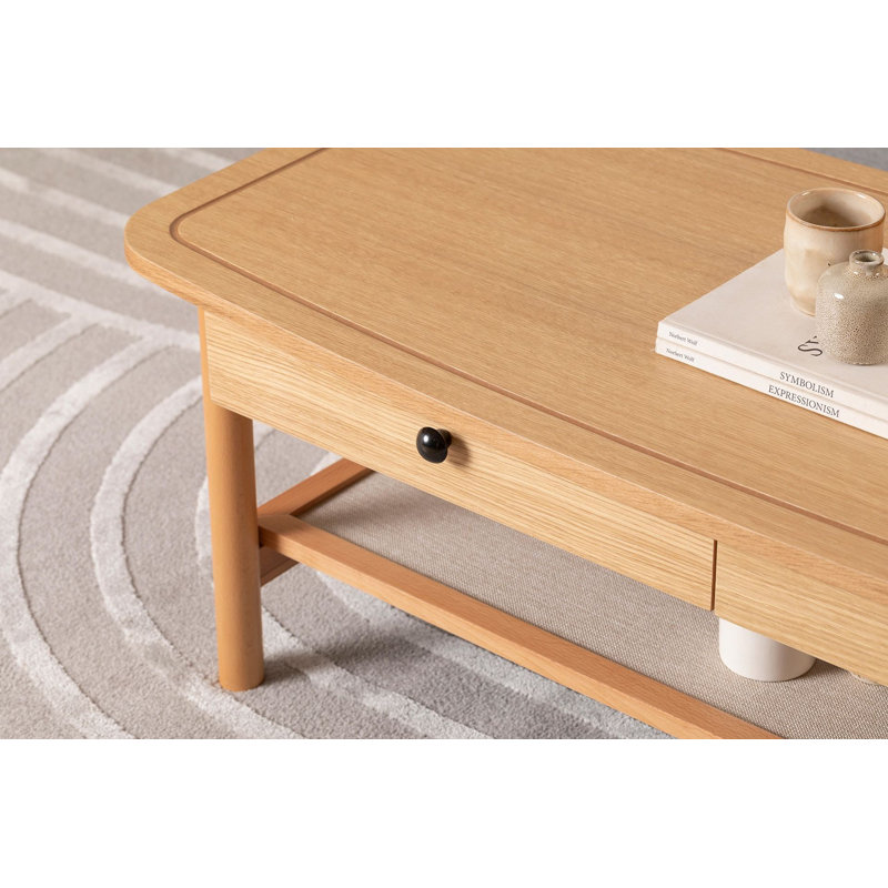 Modern Coffee Table, Scandinavian Design, 47.2 x 21.7 x 17.7 inches | 100% MDF, Natural & Wooden Color | Bearing Capacity: 22 lbs | Stylish & Functional for Living Room, Contemporary Home Décor