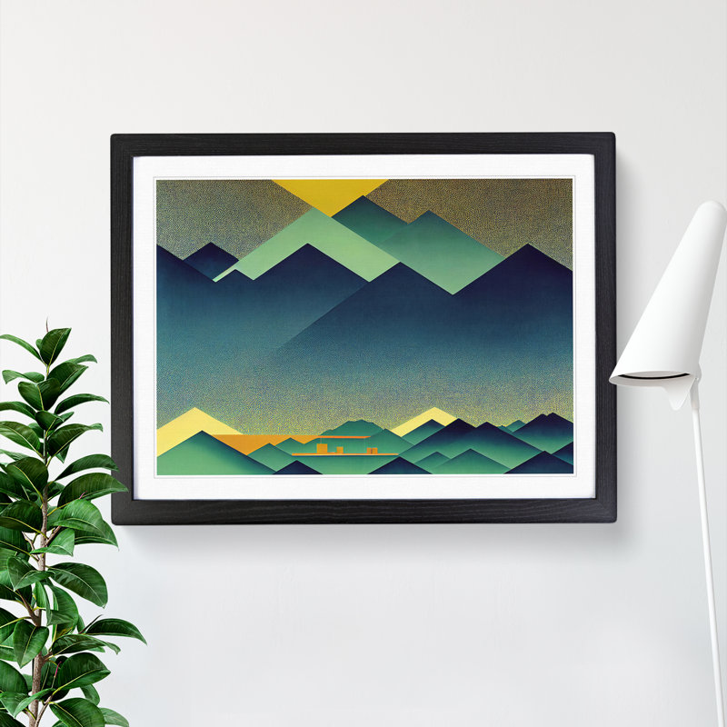Mountains - Single Picture Frame Print, 46cm H x 64cm W, Black Framed