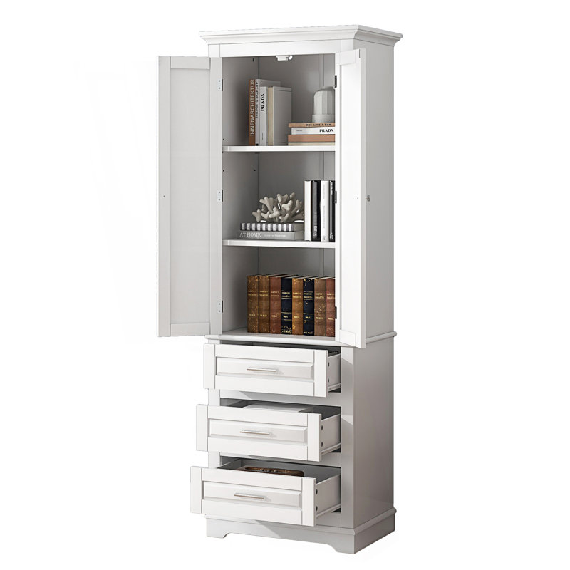 Armoire de rangement haute avec trois tiroirs, armoire d'appoint