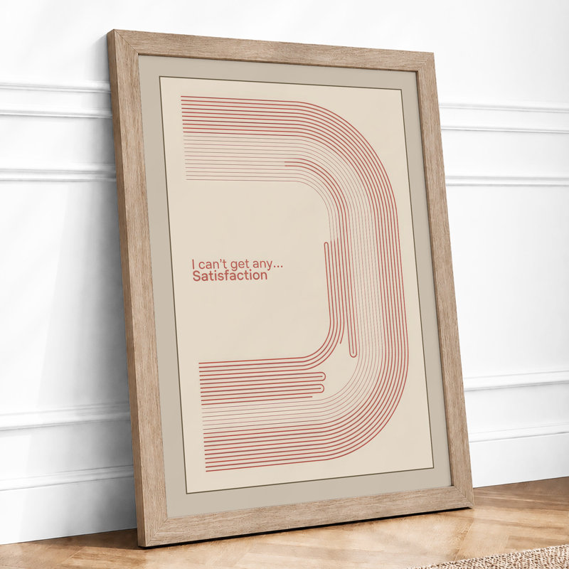 Satisfaction Minimalist - Framed Print, A3 - 42.0 x 29.7 cm, Oak