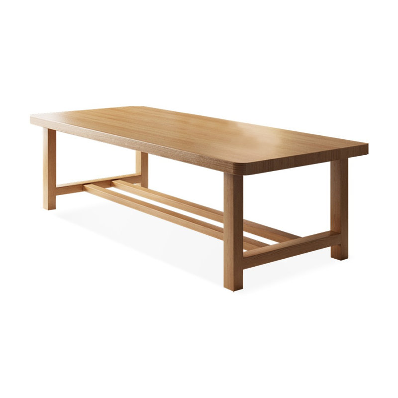 Bureau rectangulaire brun en bois massif, H 29,53 po x l 86,61 po x P 35,43 po