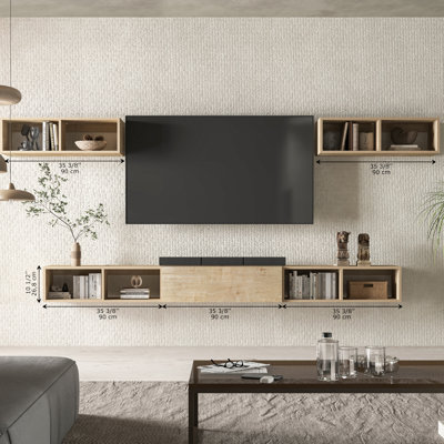 Meuble audio-vidéo 5 pièces avec tablettes