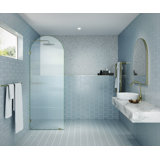 Maven 30 in. x 86.75 in. Fully Frameless Arched Fluted Single Fixed Shower Panel