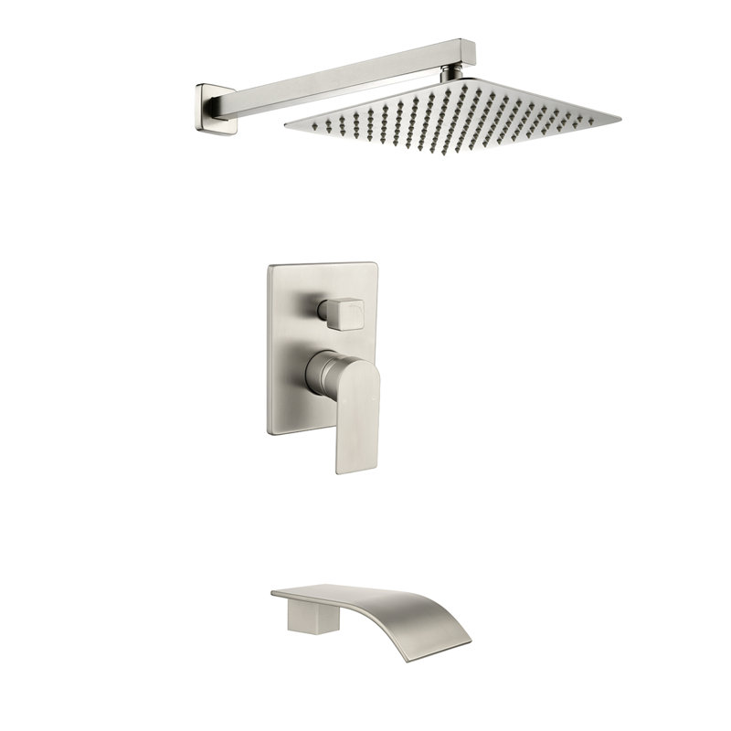 Système de douche complet à pression équilibrée, Nickel brossé