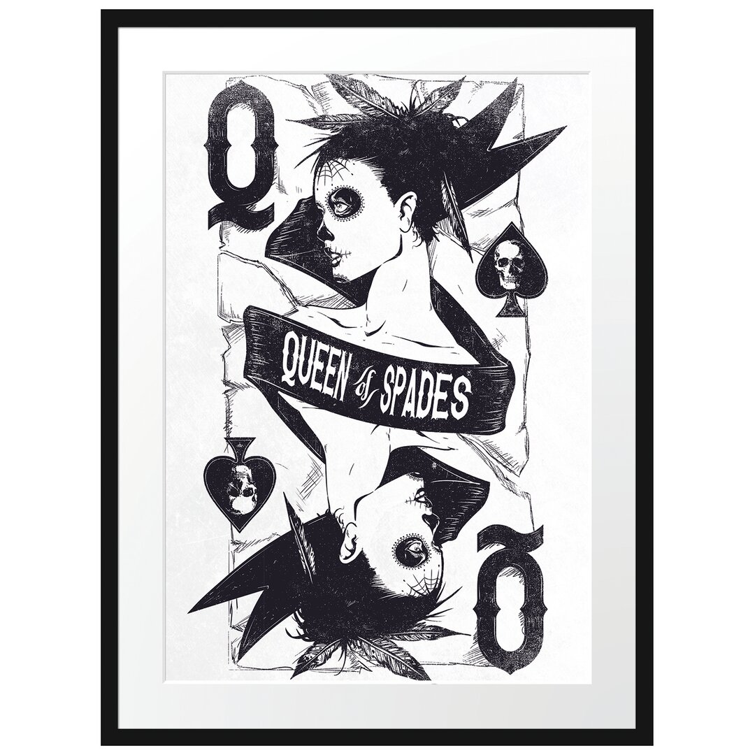 Gerahmtes Poster Queen Of Spades Light