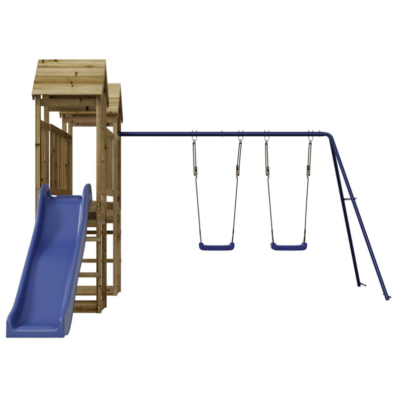 Gans Freeport Park Swing Set with 2 Swing(s) , 1 Slide(s), Green