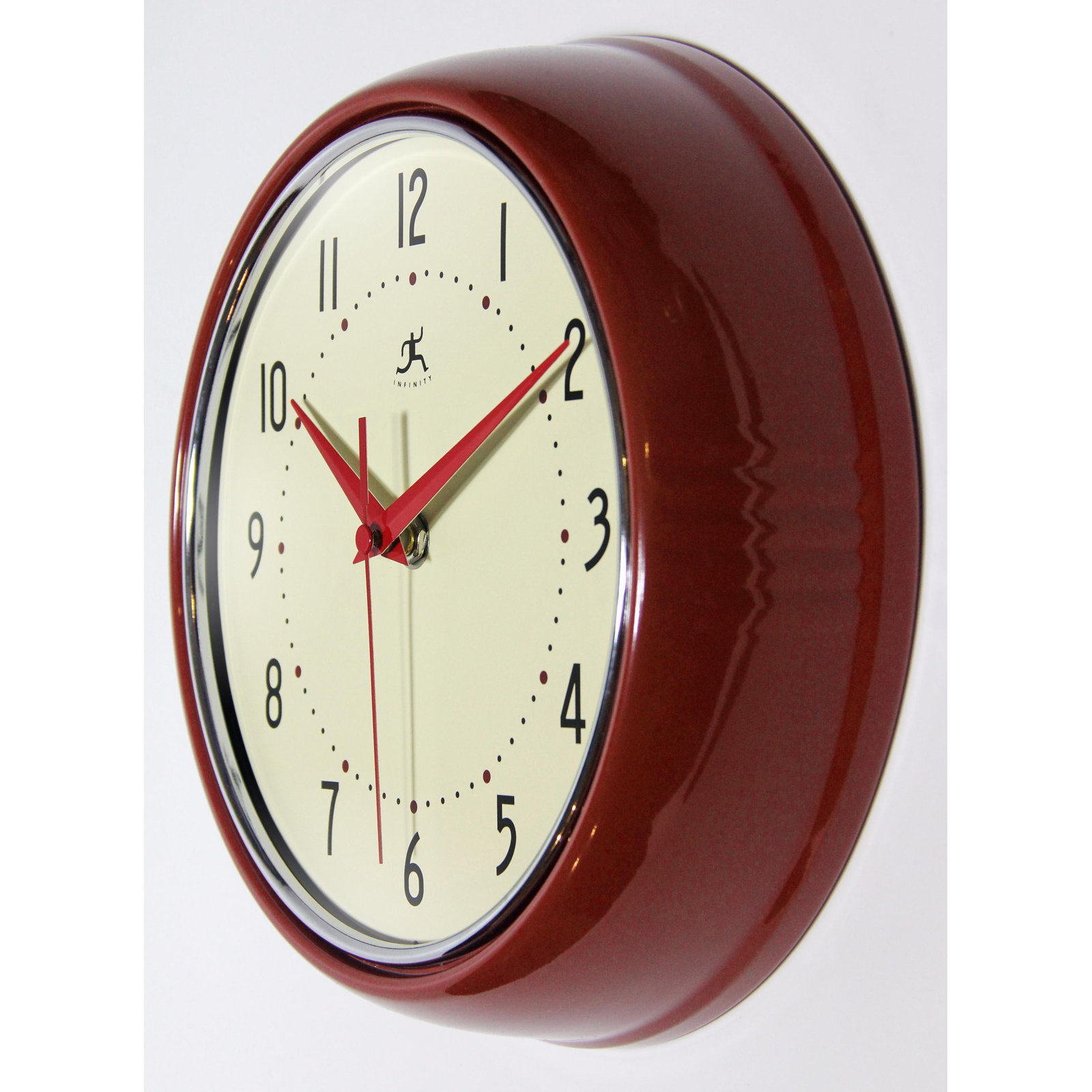 Desdra Metal Wall Clock, Red, Small