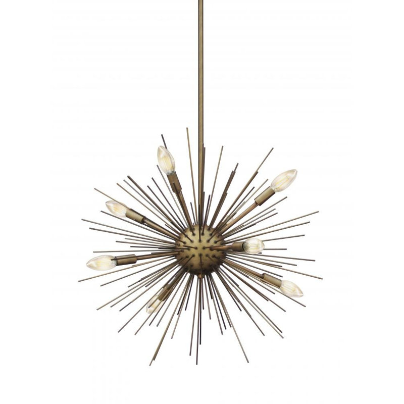 Lustre sphérique unique et remarquable à 8 lumières