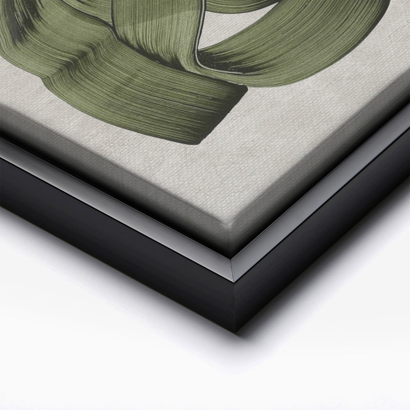 Vert abstrait, Black Framed, Canvas, 18"H x 24"W