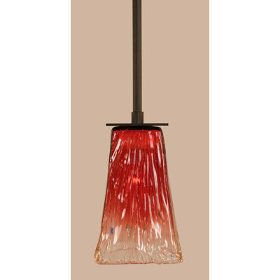 Mini-luminaire suspendu Quattrucci avec verre carré en cristal 5 po