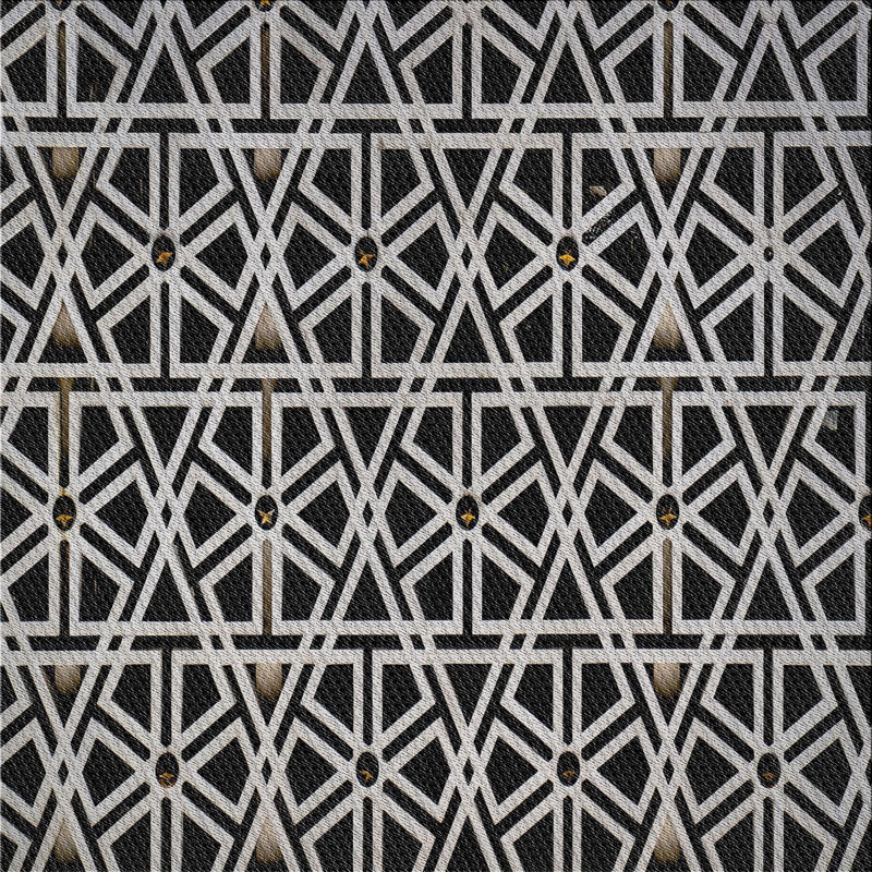 Tapis géométrique noir / gris, Rectangle 5 pi x 7 pi