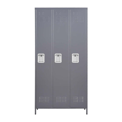 3 Door 72H Metal Lockers with Secure Locks for Employees, Ideal for Home, Gym, Office, School, and Garage Storage