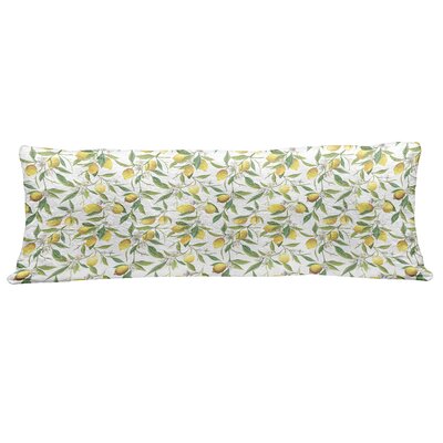 Ambesonne Nature Fluffy Body Pillow Case Cover With Zipper, Flowering Lemon Woody Plant Romance Habitat Citrus Fresh Background, Accent Long Pillowcas -  wellbody_31933_50x140