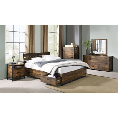 Ensemble de chambre configurable avec lit plateforme 5 pièces Lininger