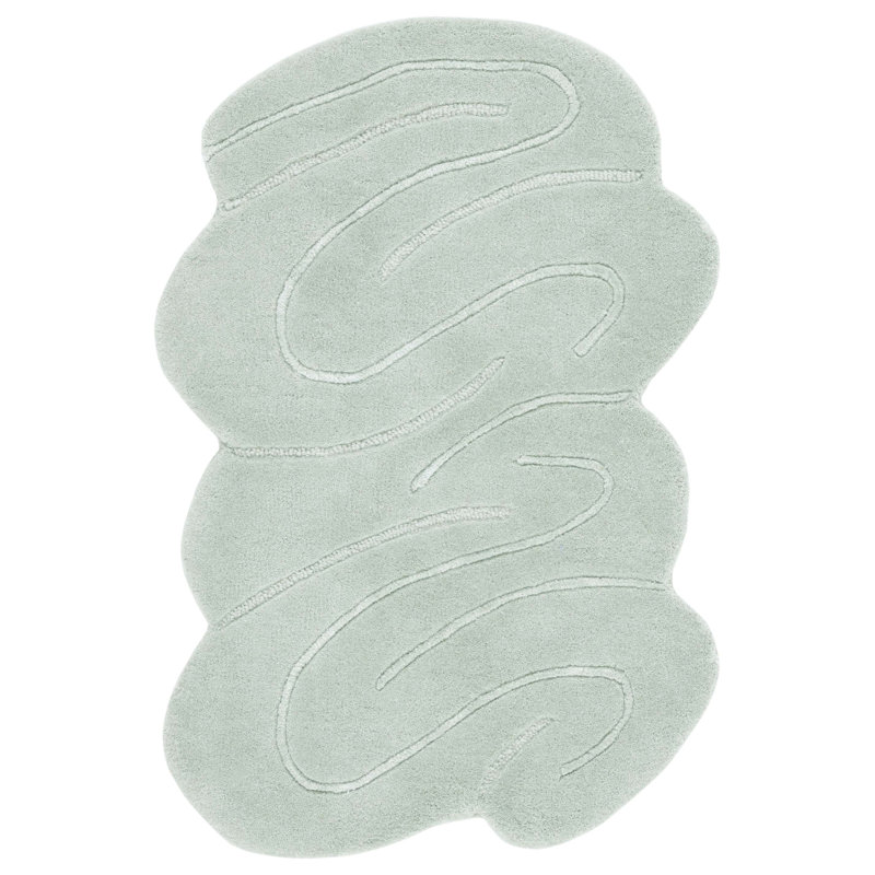 Tapis de couleur unie en laine touffeté à la main en viscose, Tapis de couloir 2 pi x 3 pi