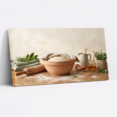 Baking Ingredients Canvas Wall Art Oil Painting Print Set Of 1