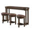 Ensemble de table de bar 4 pièces et 3 tabourets en pin massif