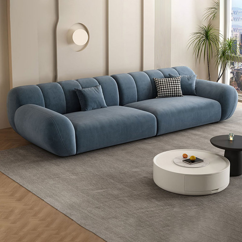 Canapé modulaire bleu en polyester, 28,74 po H x 110,24 po L x 41,73 po P, 4, Bleu