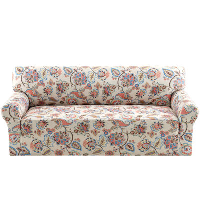 Floral Pattern Couch Cover Printed Sofa Covers Washable High Stretch Slip Covers,for 3 Cushion Couch(Sun-Kissed Floral,Sofa)
