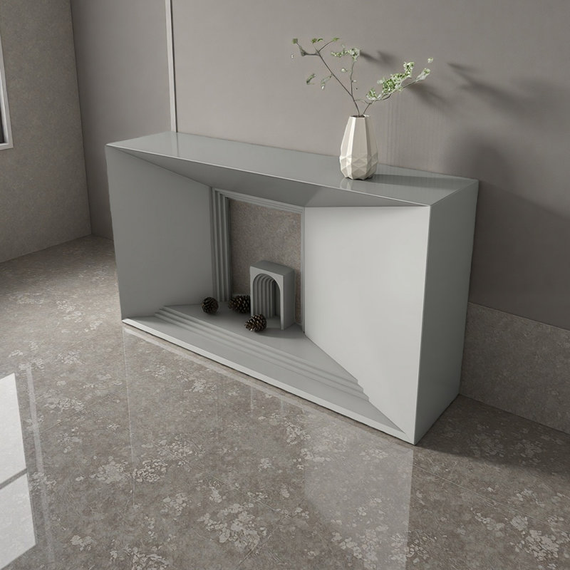 Console simple et multifonctionnelle, Gray, 31.5" H x 55.12" W x 13.78" D